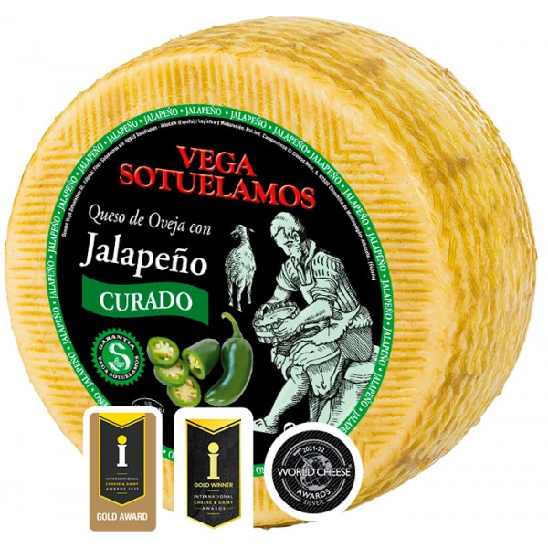 Queso Curado de Oveja con Jalapeño - 3 kg