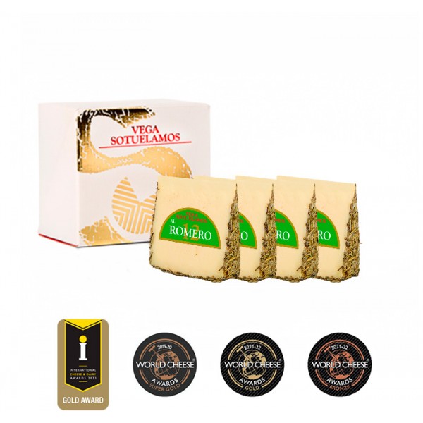 Pack de 4 cuñas de Queso Añejo de Oveja al Romero - 220g