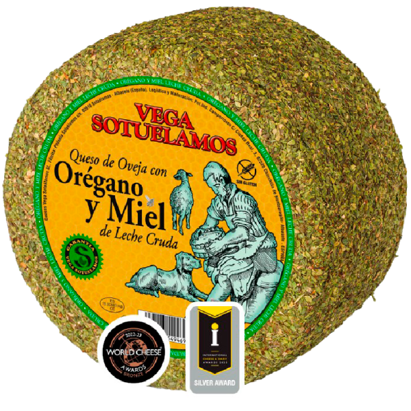 Queso Curado de Oveja cubierto con Orégano y Miel de Leche Cruda  - 3 kg