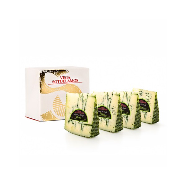 Pack de 4 cuñas de Queso de Oveja Curado con  Pesto "della Mamma" - 200g